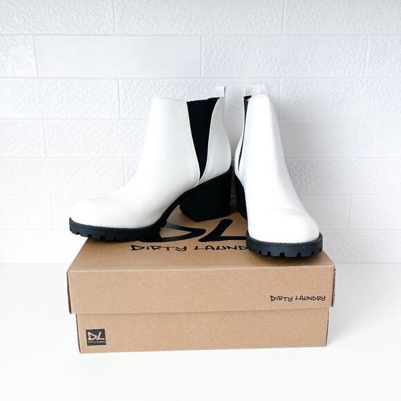 Dirty Laundry White and Black Ankle Boots - Picture 2 of 11